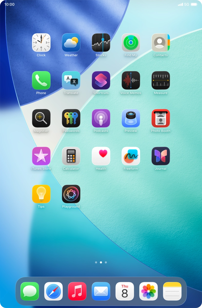 Press and hold anywhere on the home screen. Press and hold anywhere on the home screen.