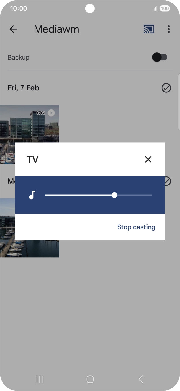 Press Stop casting. Press Stop casting.