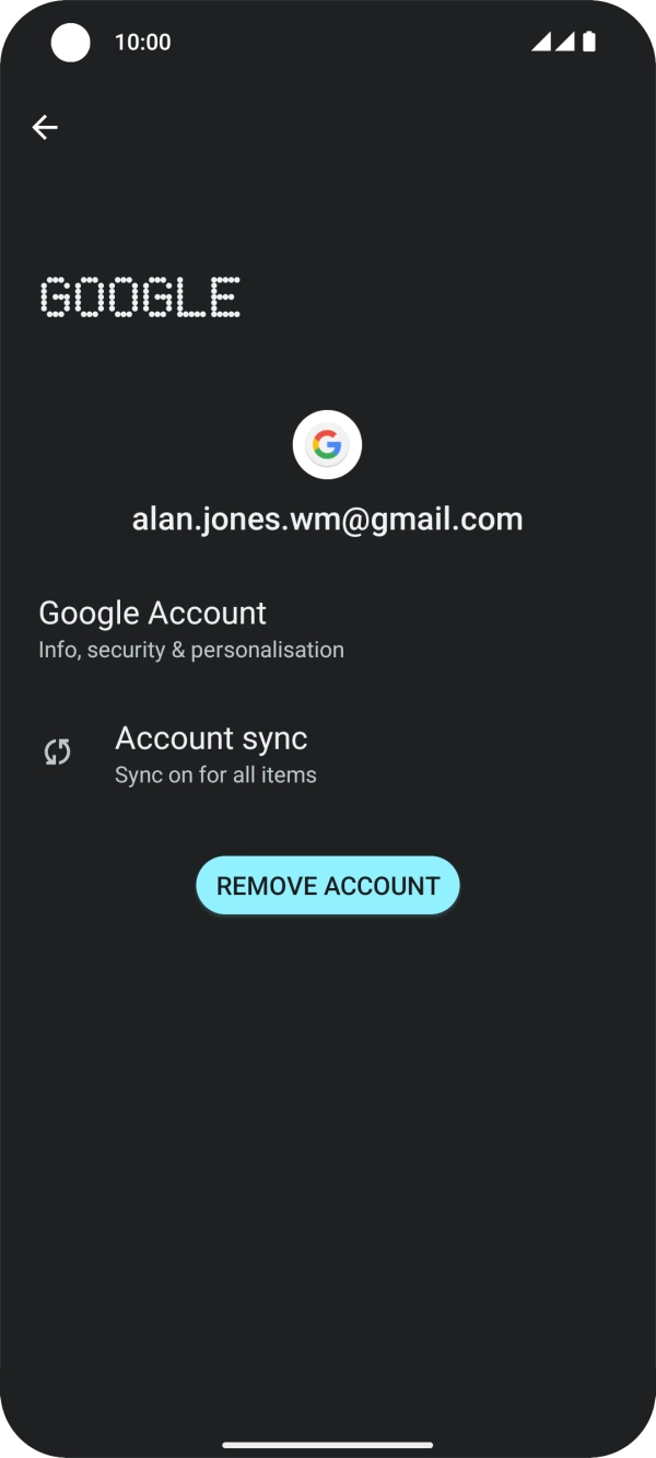 Press Account sync.