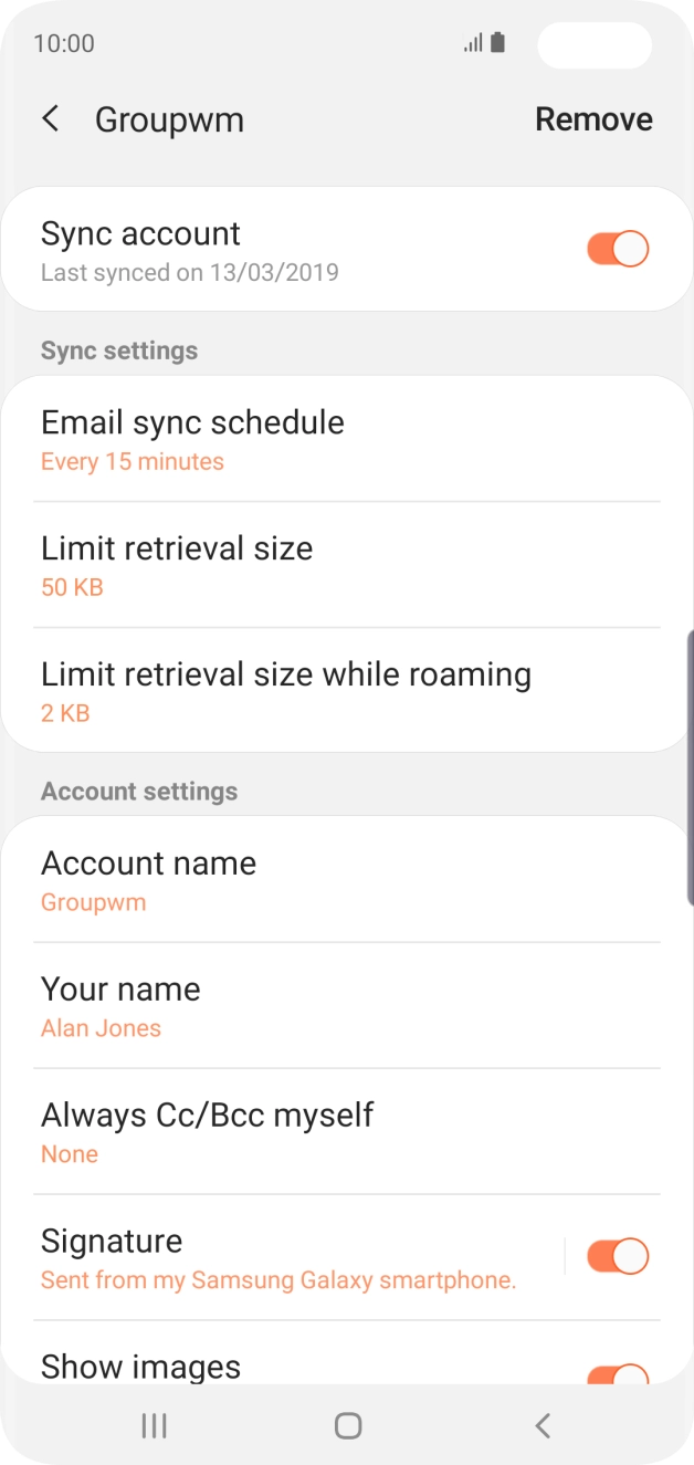 Press the indicator next to 'Sync account' to turn on the function. Press the indicator next to 'Sync account' to turn on the function.