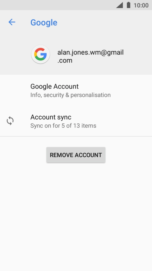 Press Account sync.