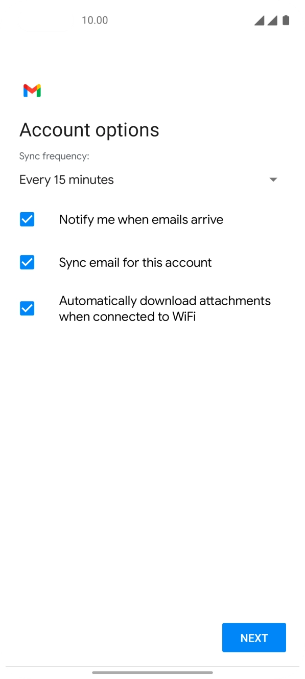 If this screen is displayed, you email account has been recognised and set up automatically. Follow the instructions on the screen to key in more information and finish setting up your phone. If this screen is displayed, you email account has been recognised and set up automatically. Follow the instructions on the screen to key in more information and finish setting up your phone.