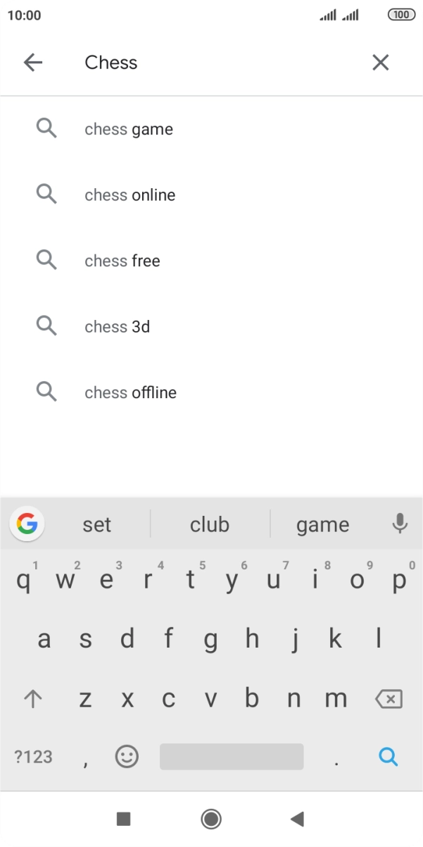 Key in the name or subject of the required app and press the search icon.