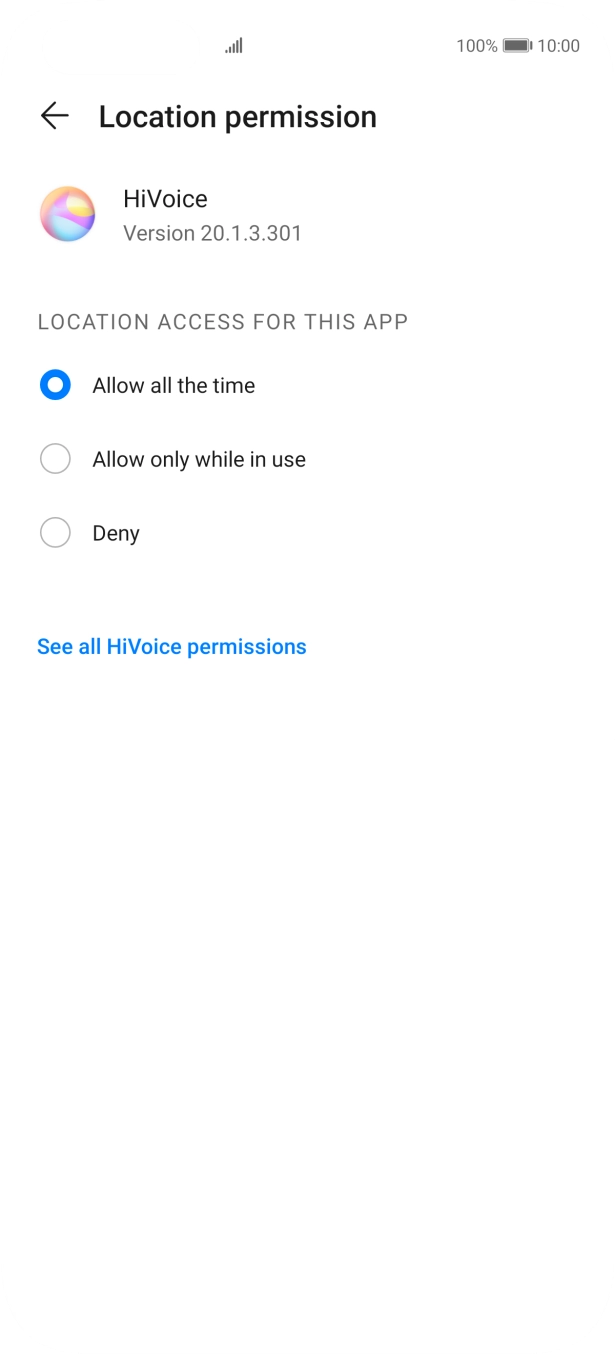 Press the required setting. Press the required setting.