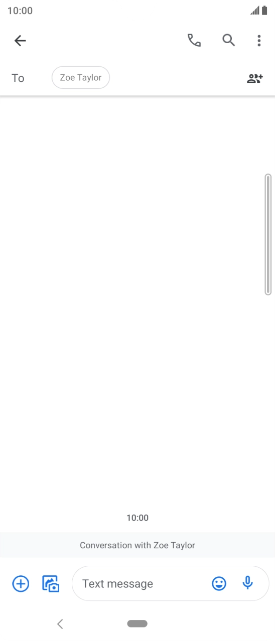 Press the text input field and write the text for your text message. Press the text input field and write the text for your text message.
