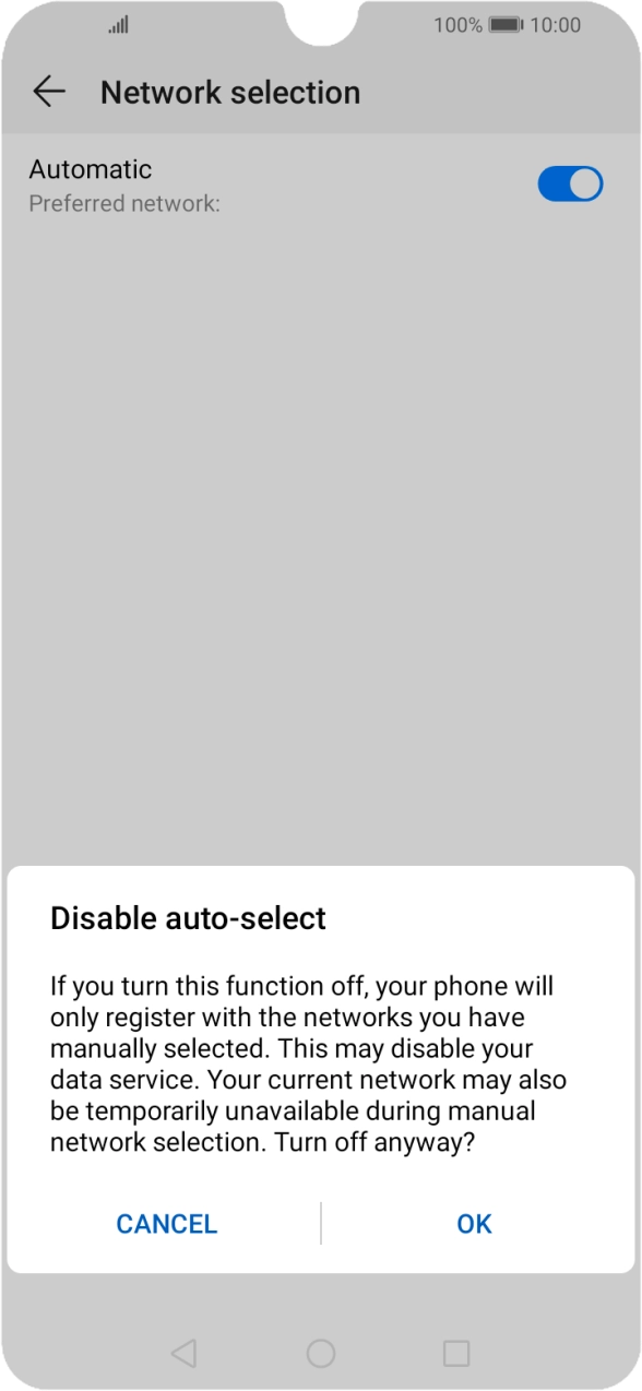 Press OK and your phone will search for networks. Press OK and your phone will search for networks.