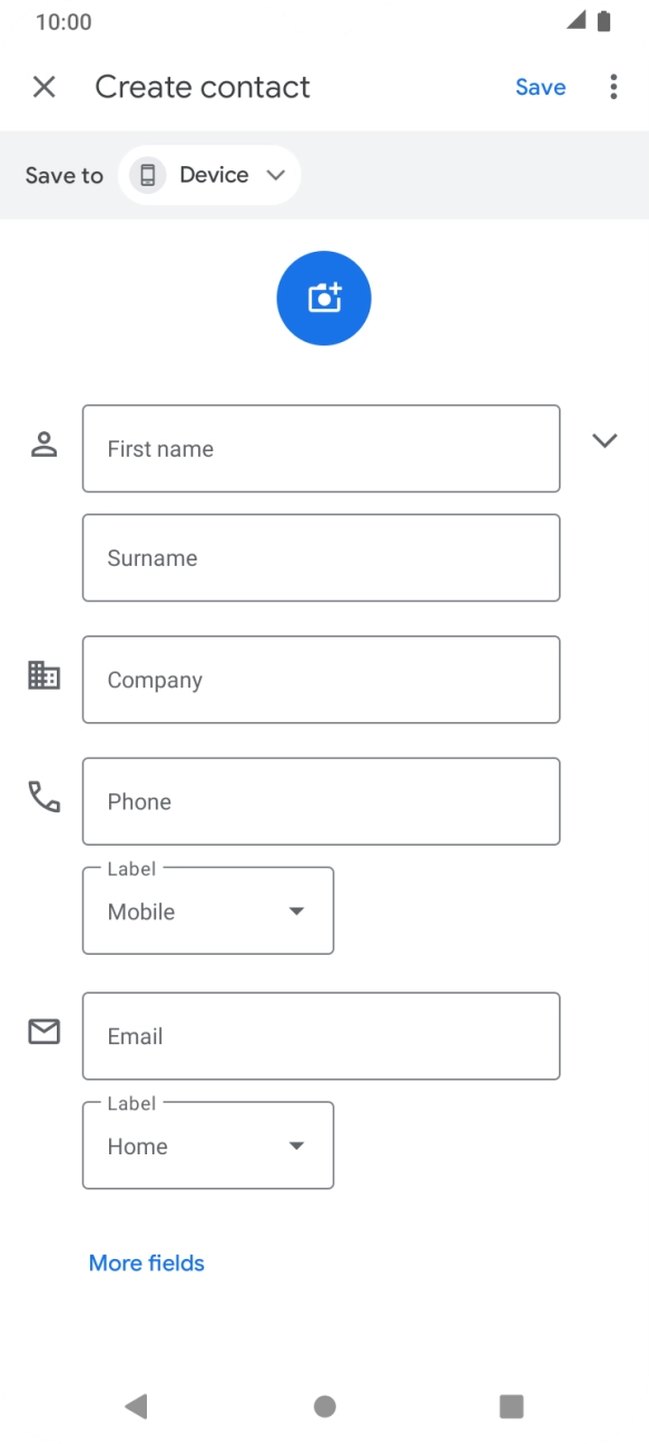 Press First name and key in the first name.