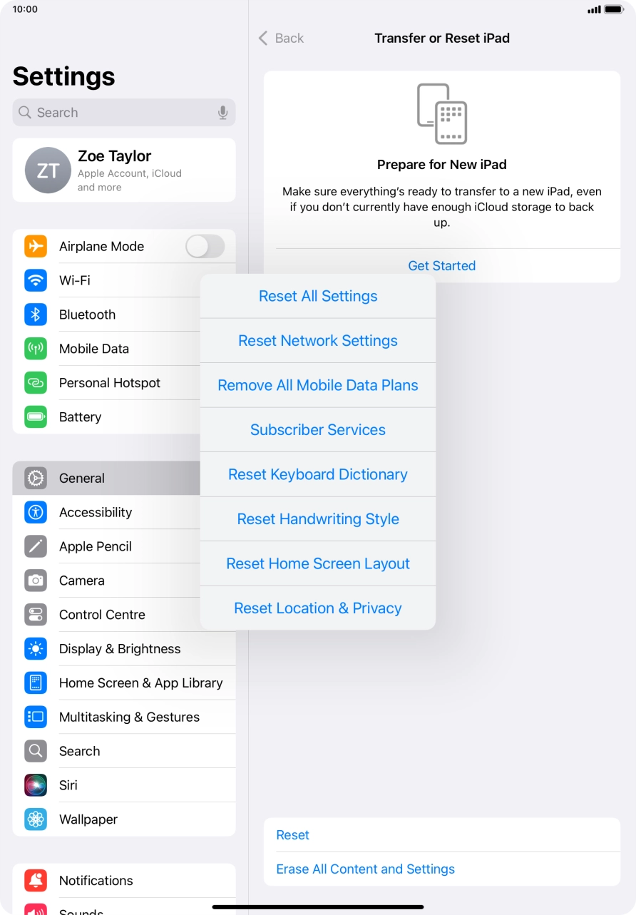 Press Reset All Settings.