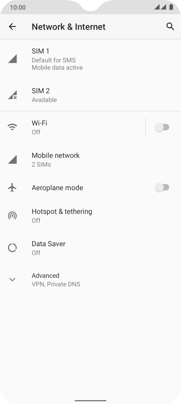 Press Mobile network. Press Mobile network.