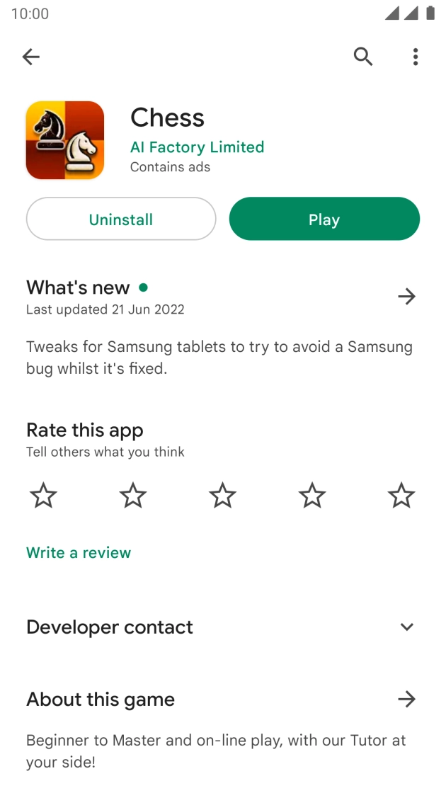 Press Uninstall.
