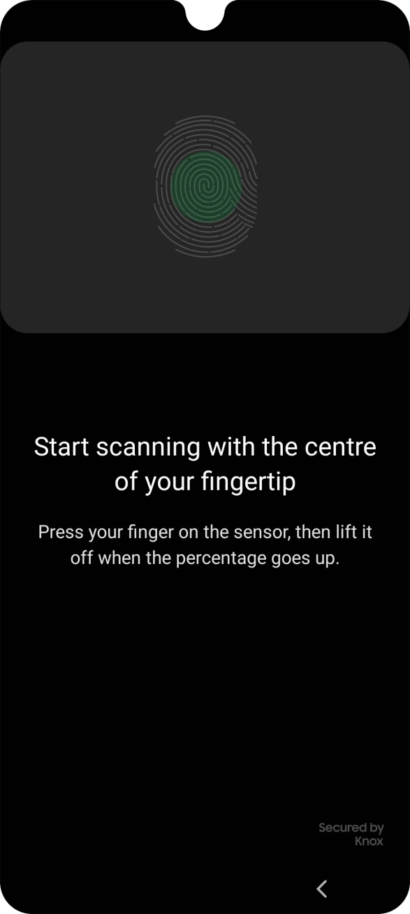 Follow the instructions on the screen to create the phone lock code using your fingerprint. Follow the instructions on the screen to create the phone lock code using your fingerprint.