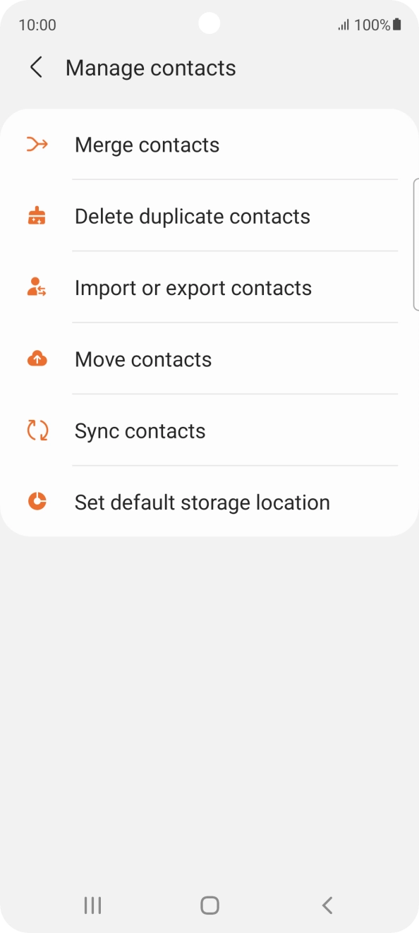 Press Import or export contacts.