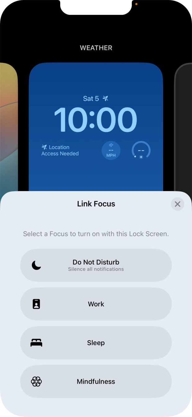 Press the required focus mode. Press the required focus mode.