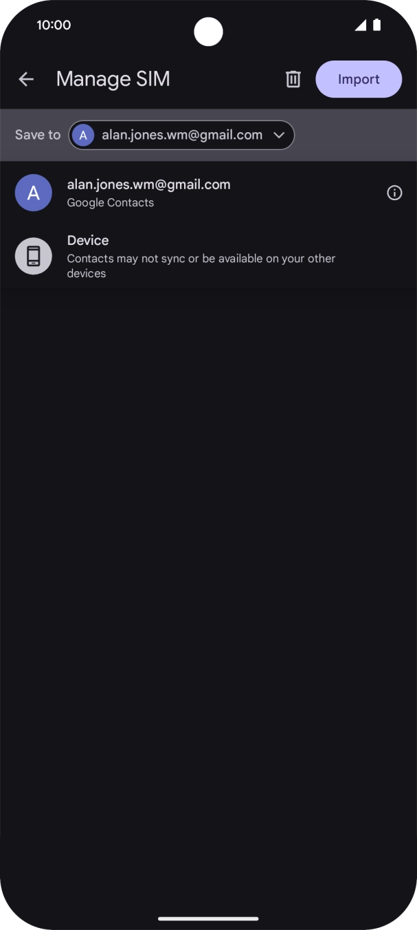 Press the required Google account. Press the required Google account.