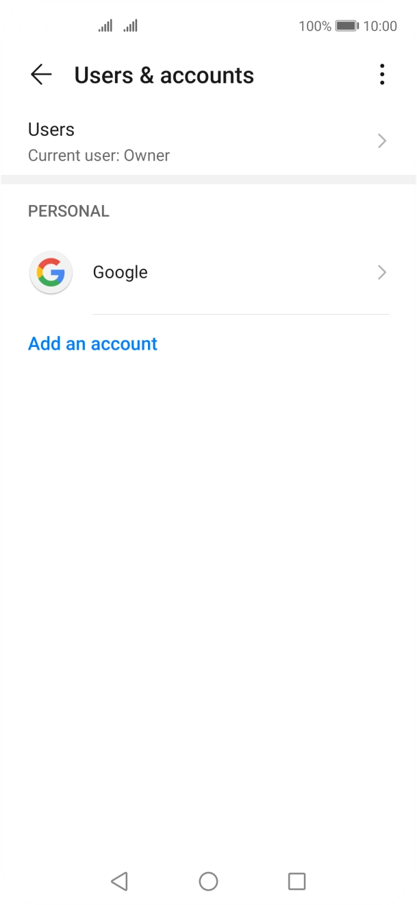 Press Add an account. Press Add an account.