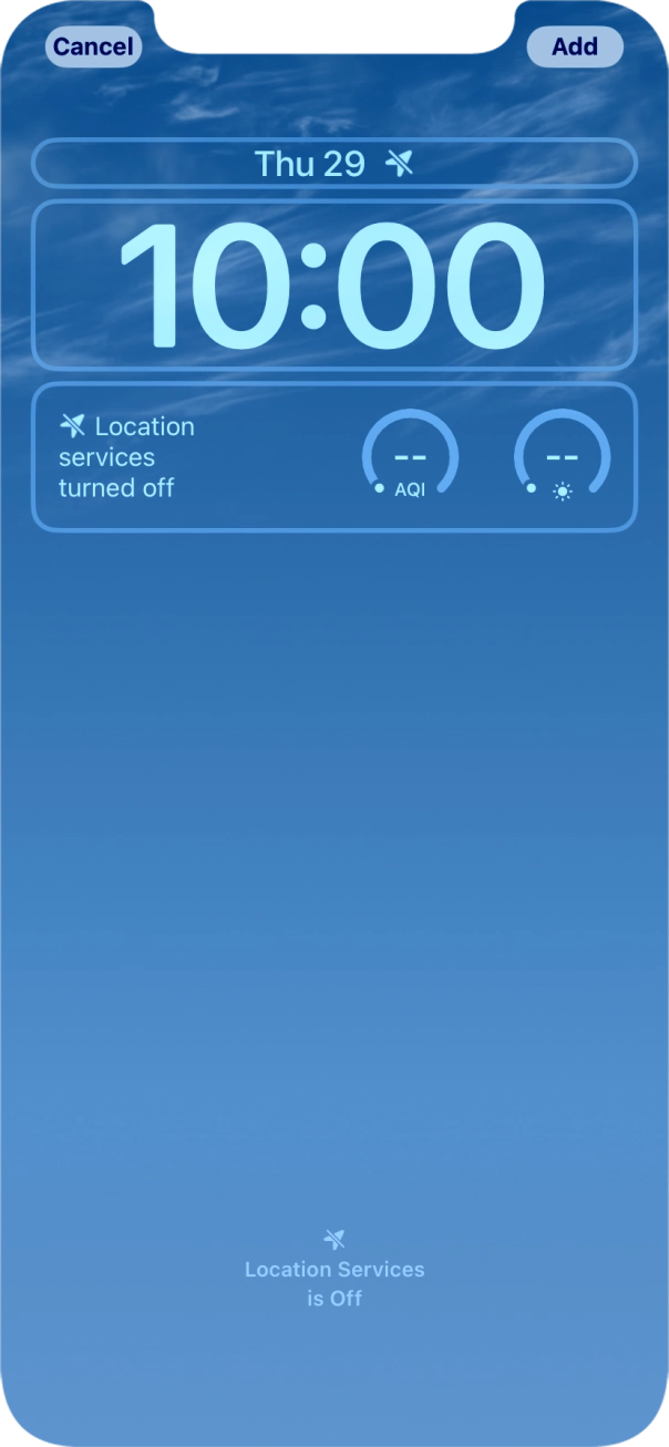 To customise the way the lock screen date is displayed, press the date widget and follow the instructions on the screen to select the required widget display mode.
