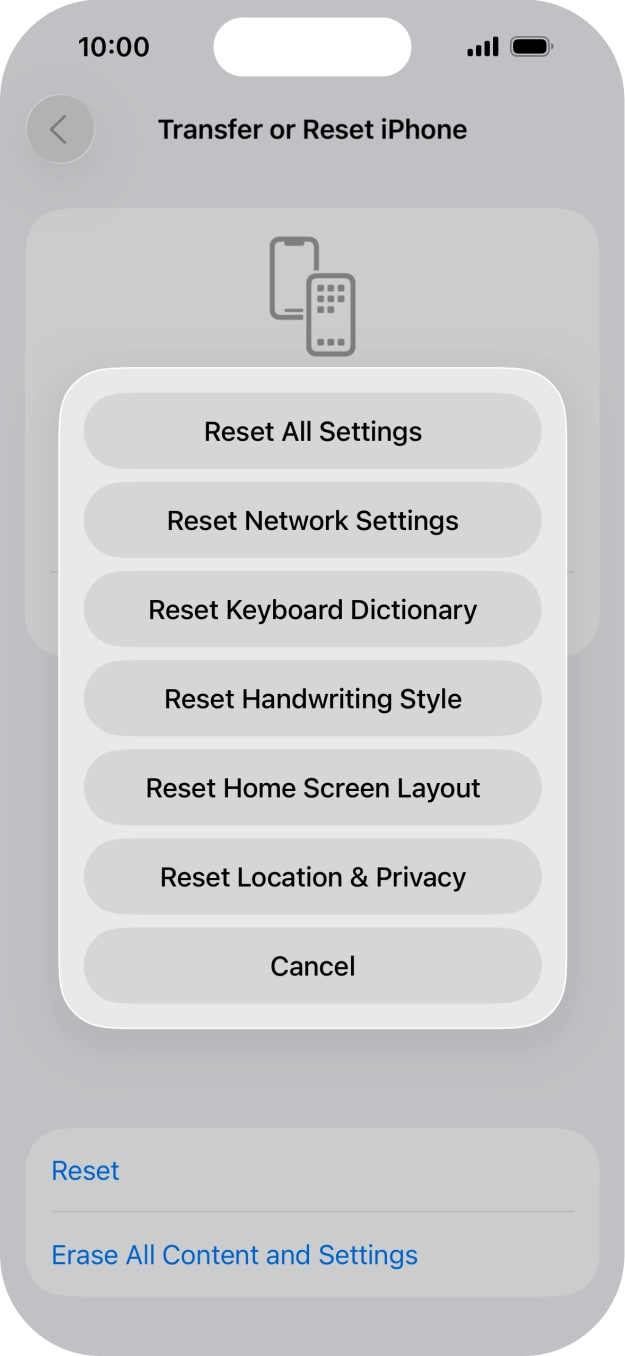 Press Reset All Settings.
