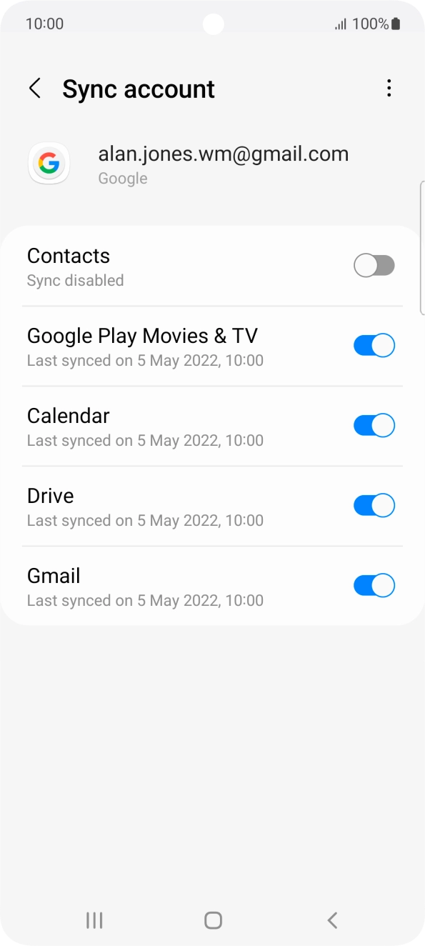 Press the indicator next to 'Contacts' to turn on the function.