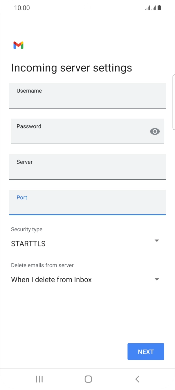 Press the drop down list below 'Security type'. Press the drop down list below 'Security type'.