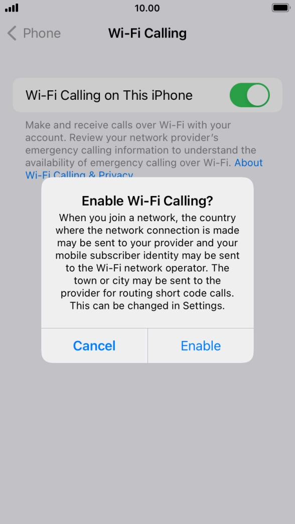 If you turn on the function, press Enable. If you turn on the function, press Enable.