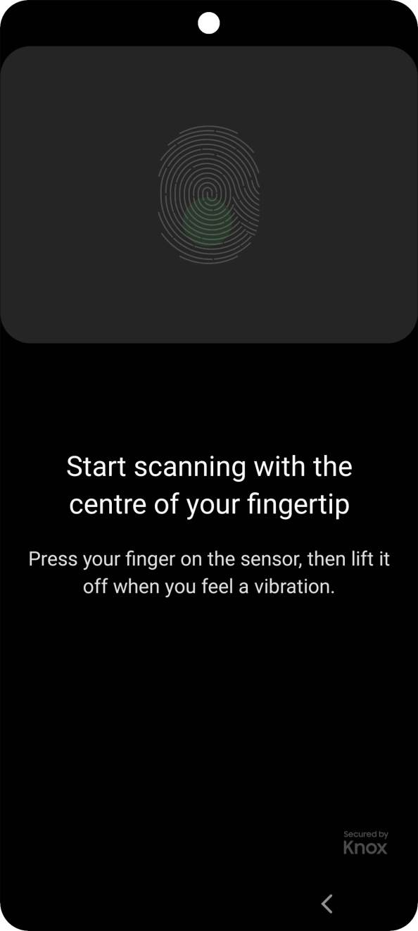 Follow the instructions on the screen to create the phone lock code using your fingerprint. Follow the instructions on the screen to create the phone lock code using your fingerprint.