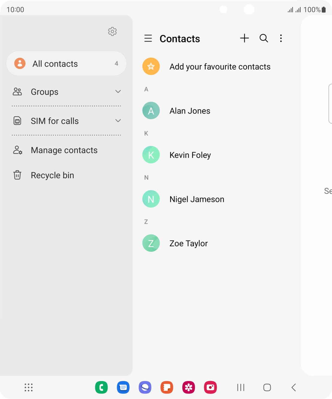 Press Manage contacts.