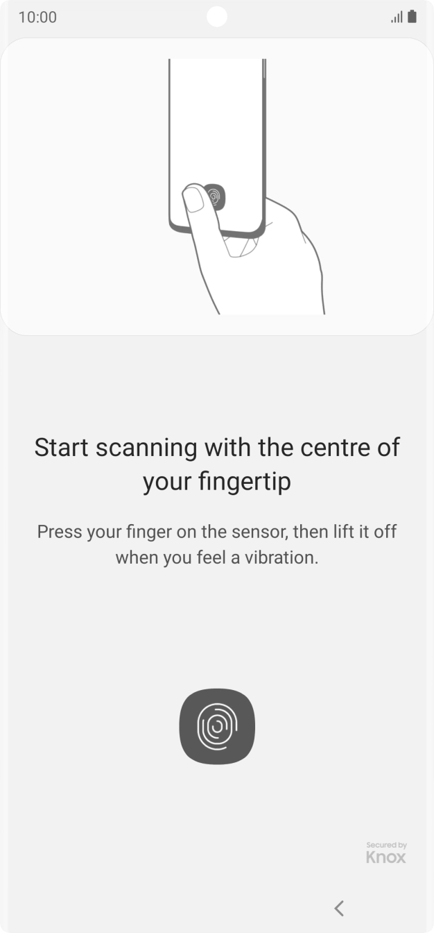 Follow the instructions on the screen to create the phone lock code using your fingerprint.