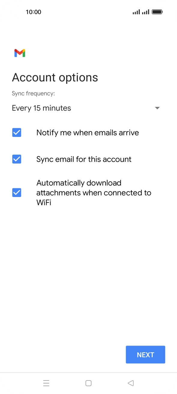 Press the drop down list below 'Sync frequency:'. Press the drop down list below 'Sync frequency:'.