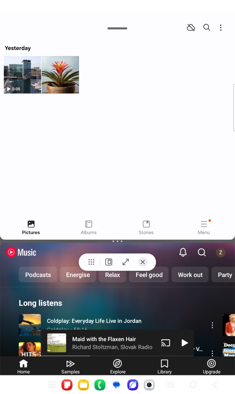 Press the end icon. Press the end icon.