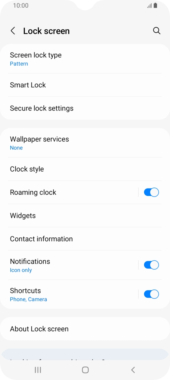 Press Screen lock type and key in the current phone lock code. Press Screen lock type and key in the current phone lock code.