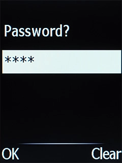 Key in the phone lock code (default is 1234) and press the Navigation key.