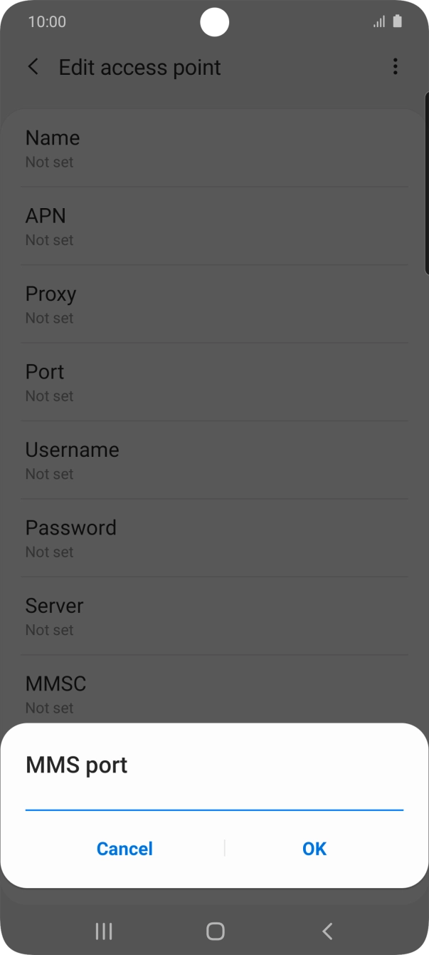 Key in 8080 and press OK.