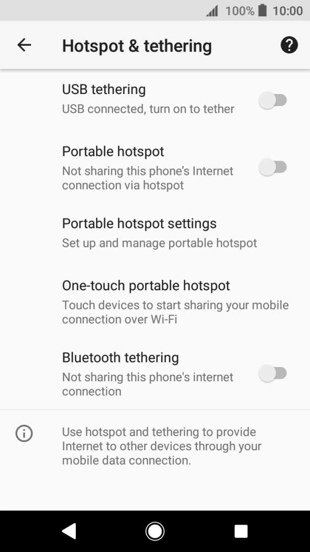Press Portable hotspot settings. Press Portable hotspot settings.