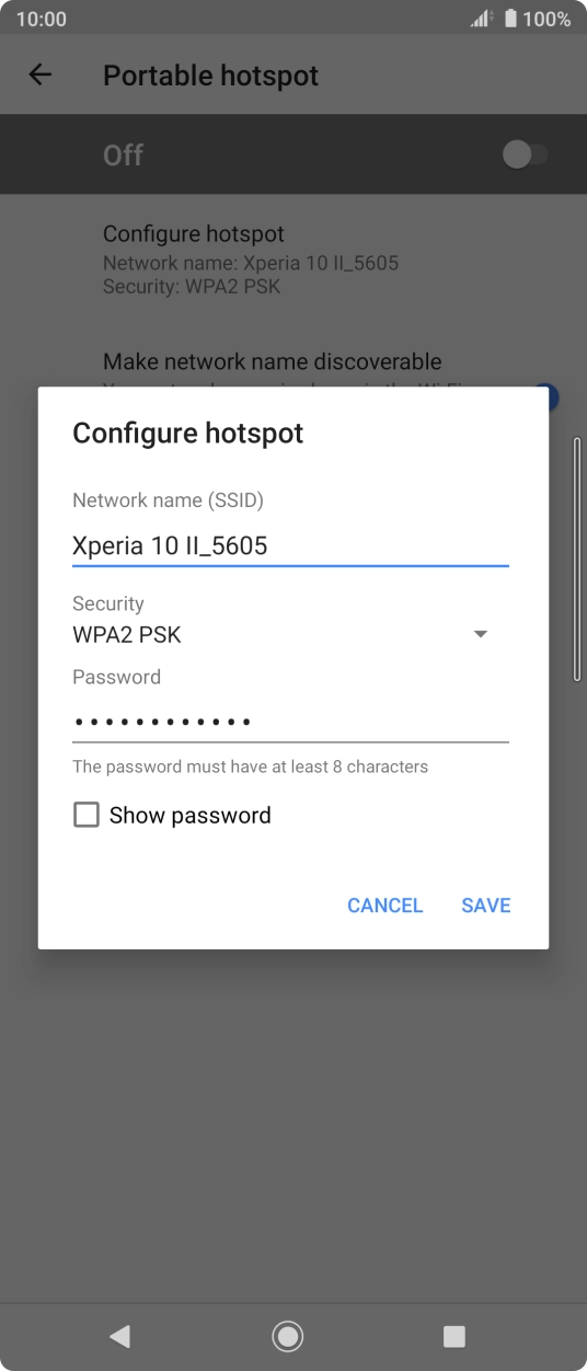 Press the drop down list below 'Security'. Press the drop down list below 'Security'.