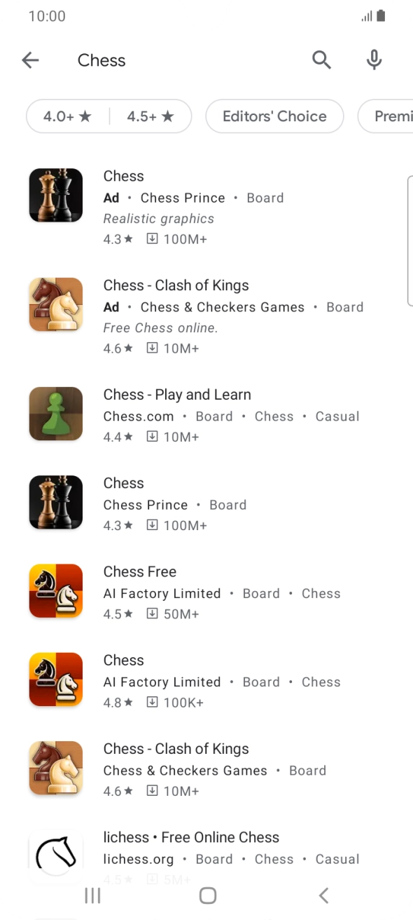 Press the required app. Press the required app.