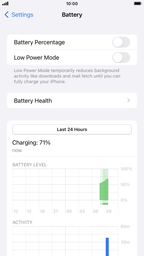 Press the indicator next to 'Low Power Mode' to turn on the function.