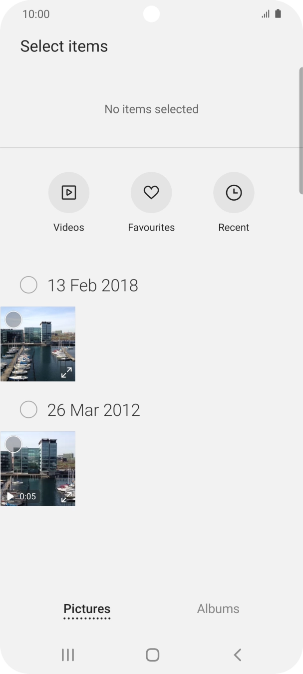 Press the required picture. Press the required picture.