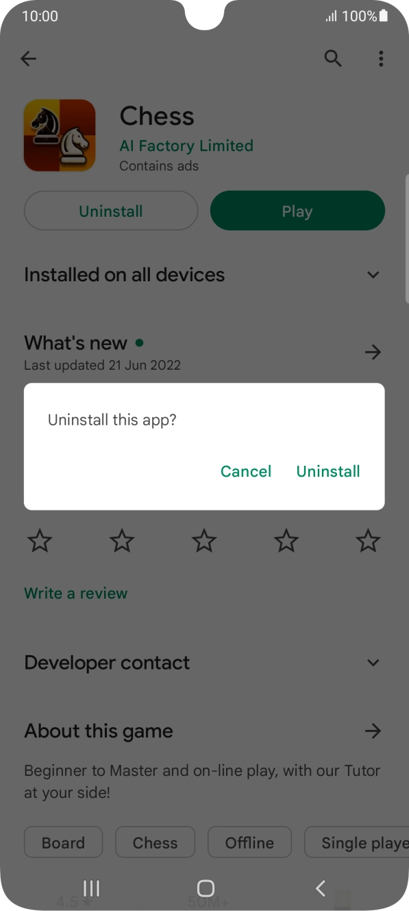 Press Uninstall.