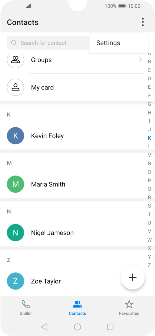 Press Settings.