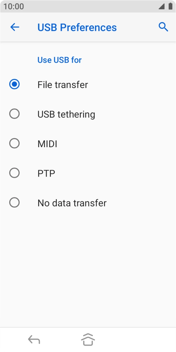 Press File transfer. Press File transfer.
