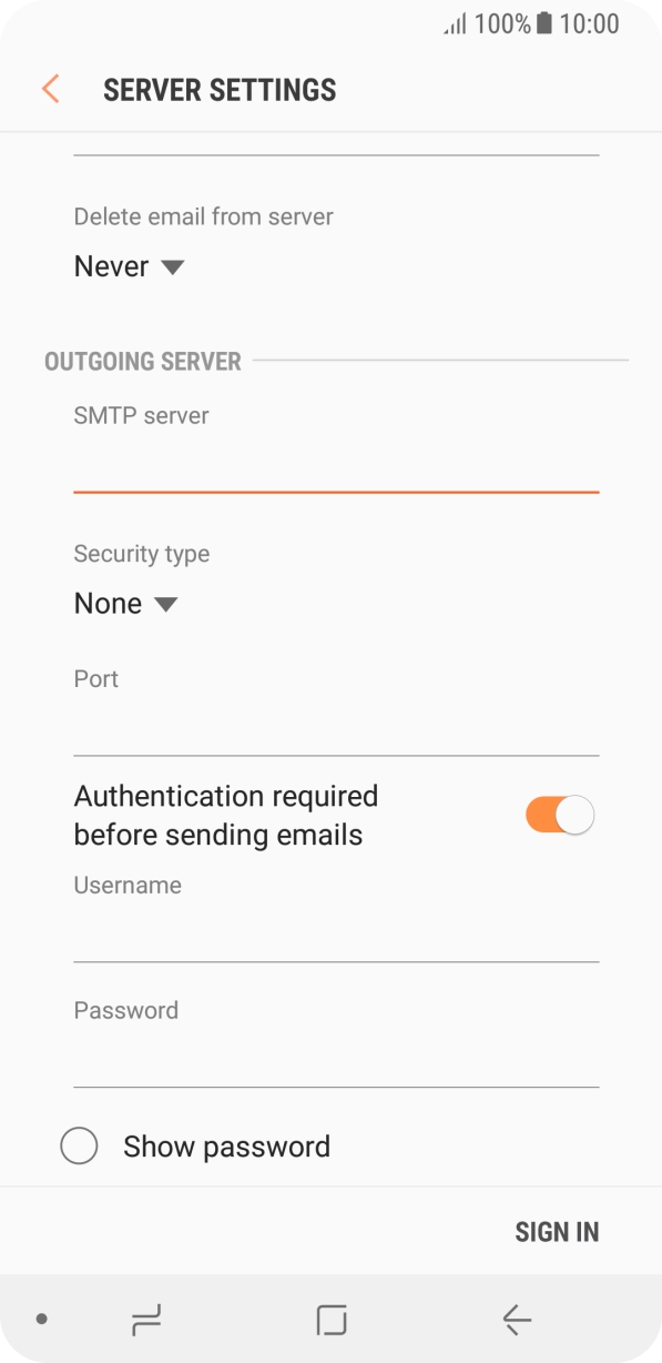 Press the drop down list below 'Security type'. Press the drop down list below 'Security type'.
