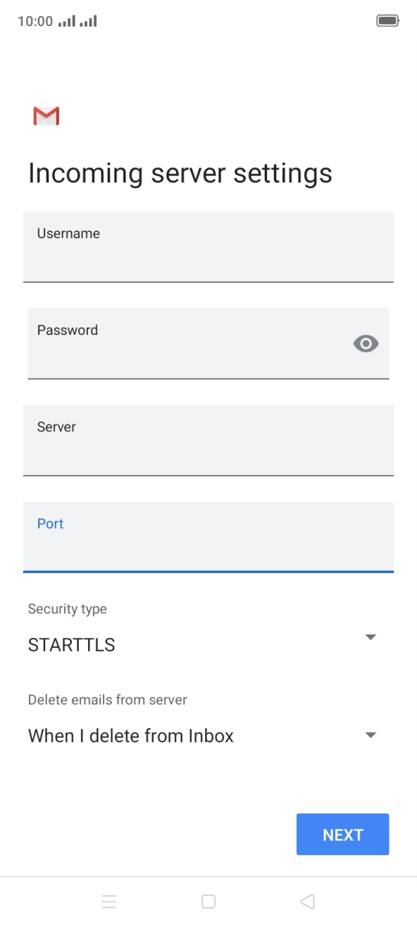 Press the drop down list below 'Security type'. Press the drop down list below 'Security type'.