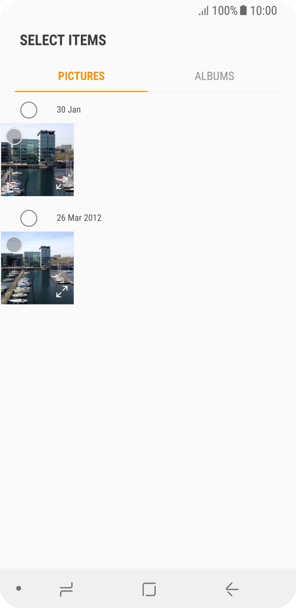 Press the required picture. Press the required picture.