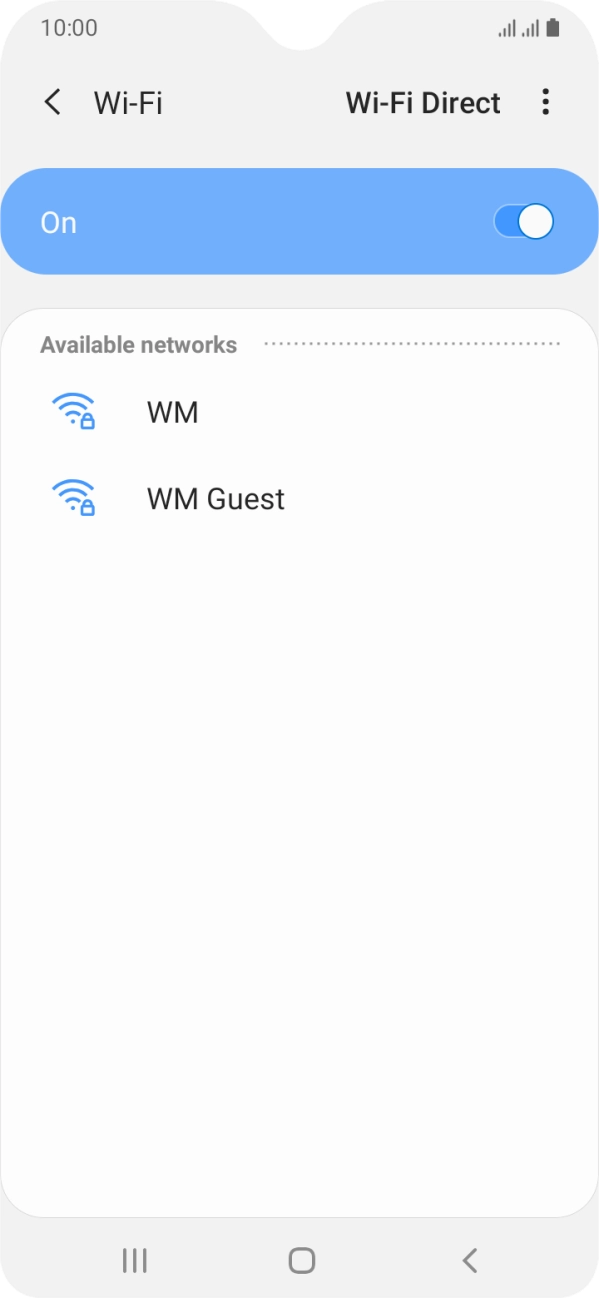 Press the required WiFi network. Press the required WiFi network.
