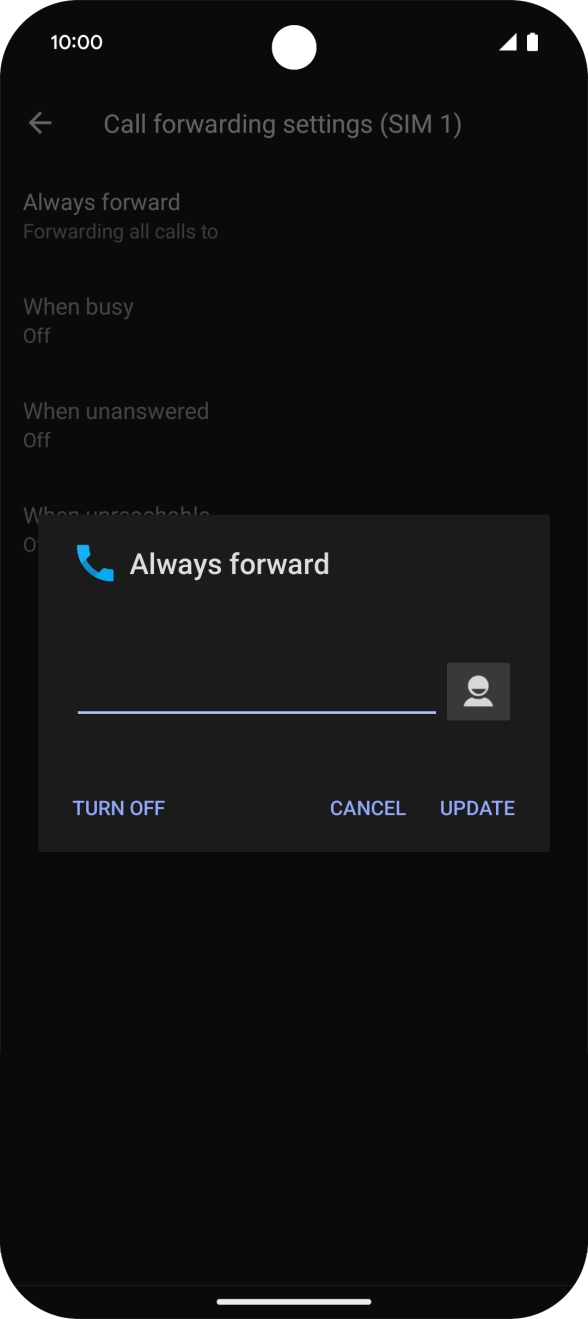 Press TURN OFF.