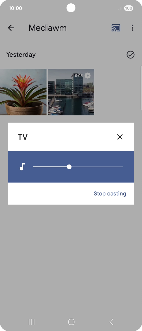 Press Stop casting. Press Stop casting.