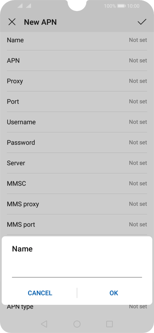 Key in O2 UK Internet and press OK. Key in O2 UK Internet and press OK.