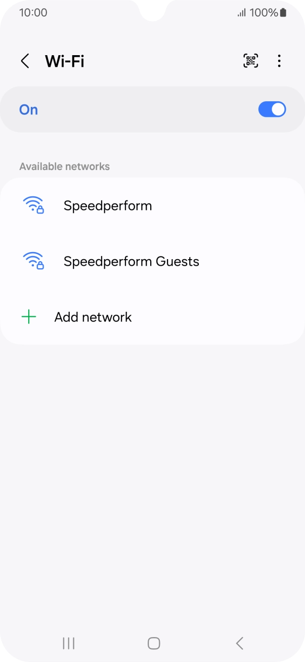 Press the required WiFi network. Press the required WiFi network.