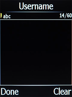 Highlight the field below 'Username' and key in your username.