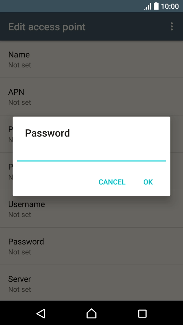 Key in p and press OK.